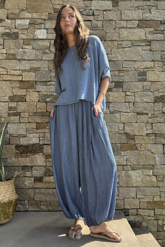 Cyril Crinkelle Balloon Pant Denim